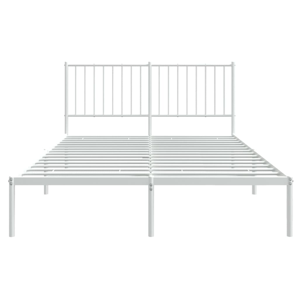 Estrutura de cama com cabeceira 140x190 cm metal branco