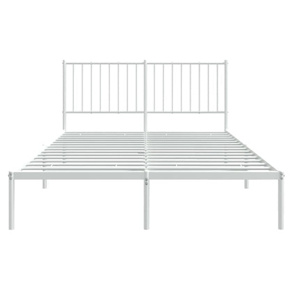 Estrutura de cama com cabeceira 140x190 cm metal branco