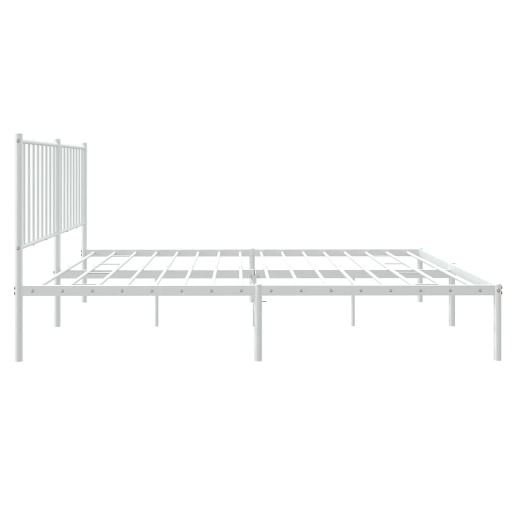 Estrutura de cama com cabeceira 140x190 cm metal branco