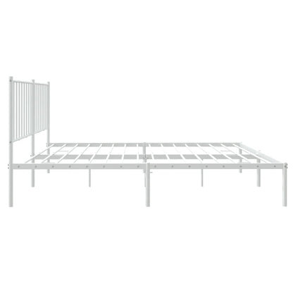 Estrutura de cama com cabeceira 140x190 cm metal branco