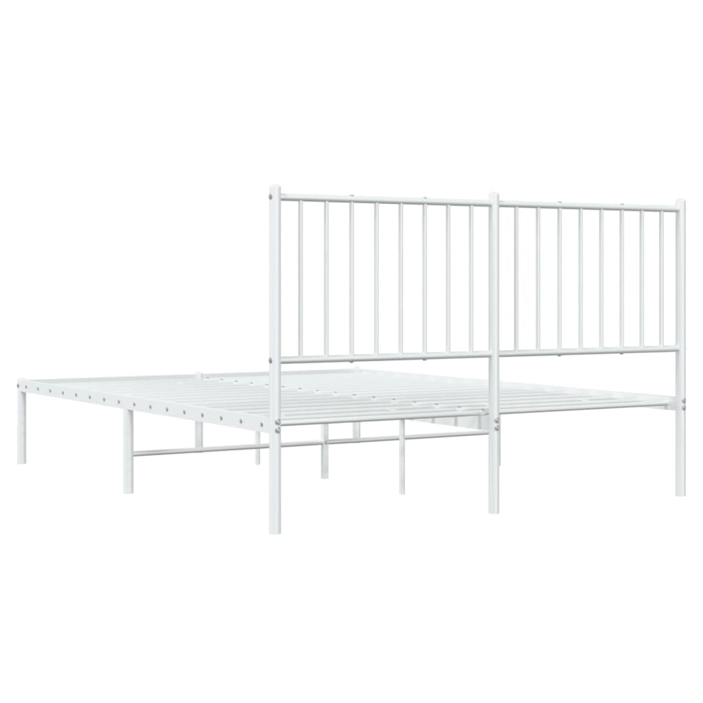 Estrutura de cama com cabeceira 140x190 cm metal branco