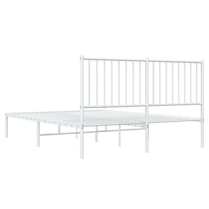 Estrutura de cama com cabeceira 140x190 cm metal branco