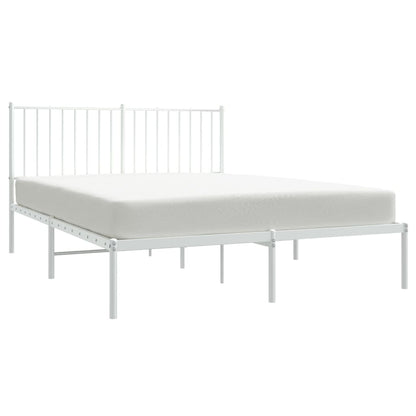 Estrutura de cama com cabeceira 140x200 cm metal branco