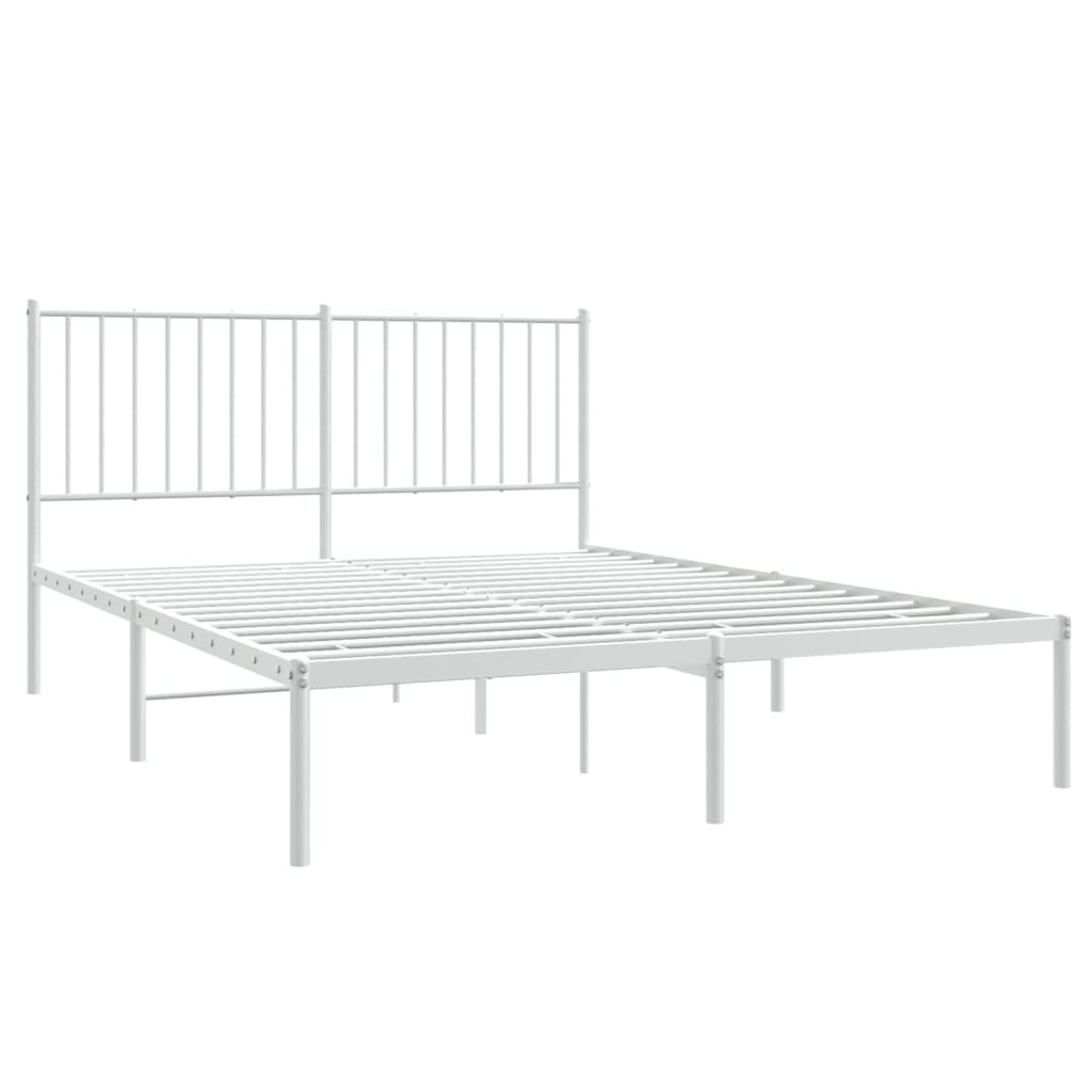 Estrutura de cama com cabeceira 140x200 cm metal branco