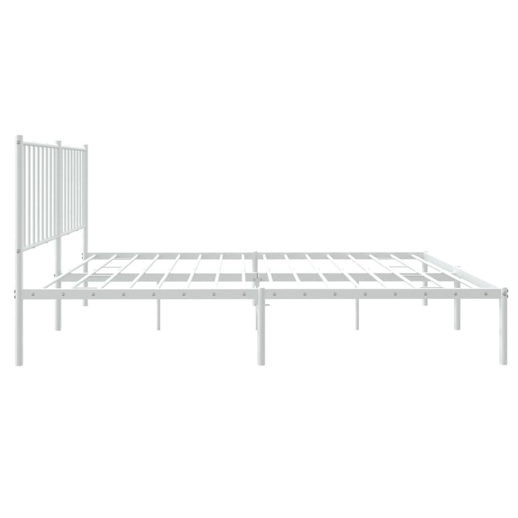 Estrutura de cama com cabeceira 140x200 cm metal branco