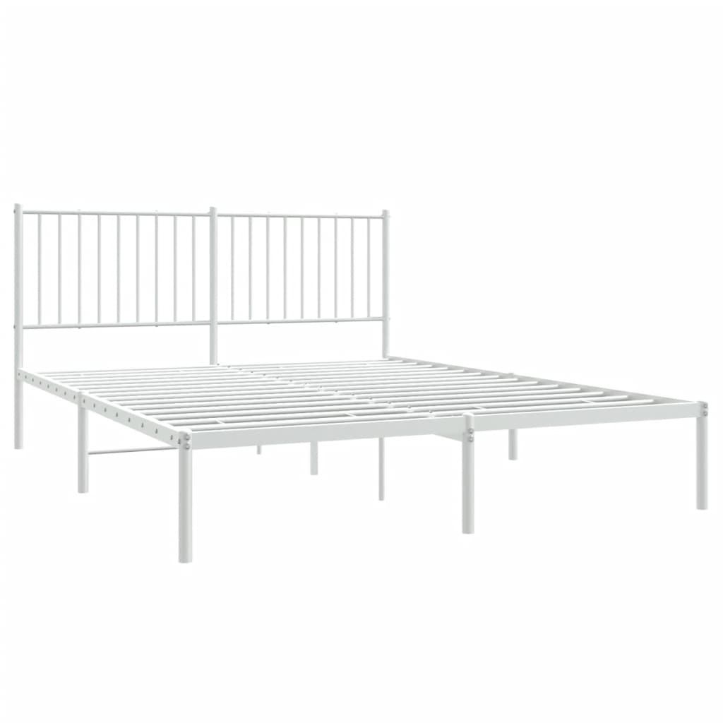 Estrutura de cama com cabeceira 160x200 cm metal branco