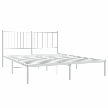 Estrutura de cama com cabeceira 160x200 cm metal branco