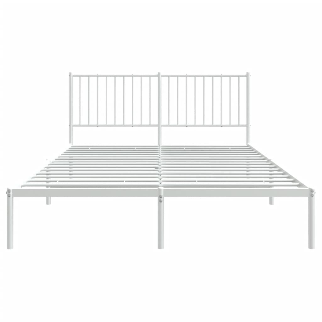 Estrutura de cama com cabeceira 160x200 cm metal branco