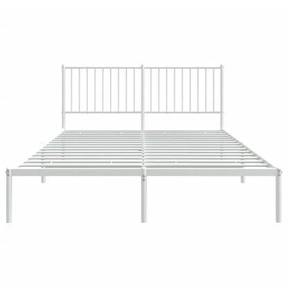 Estrutura de cama com cabeceira 160x200 cm metal branco