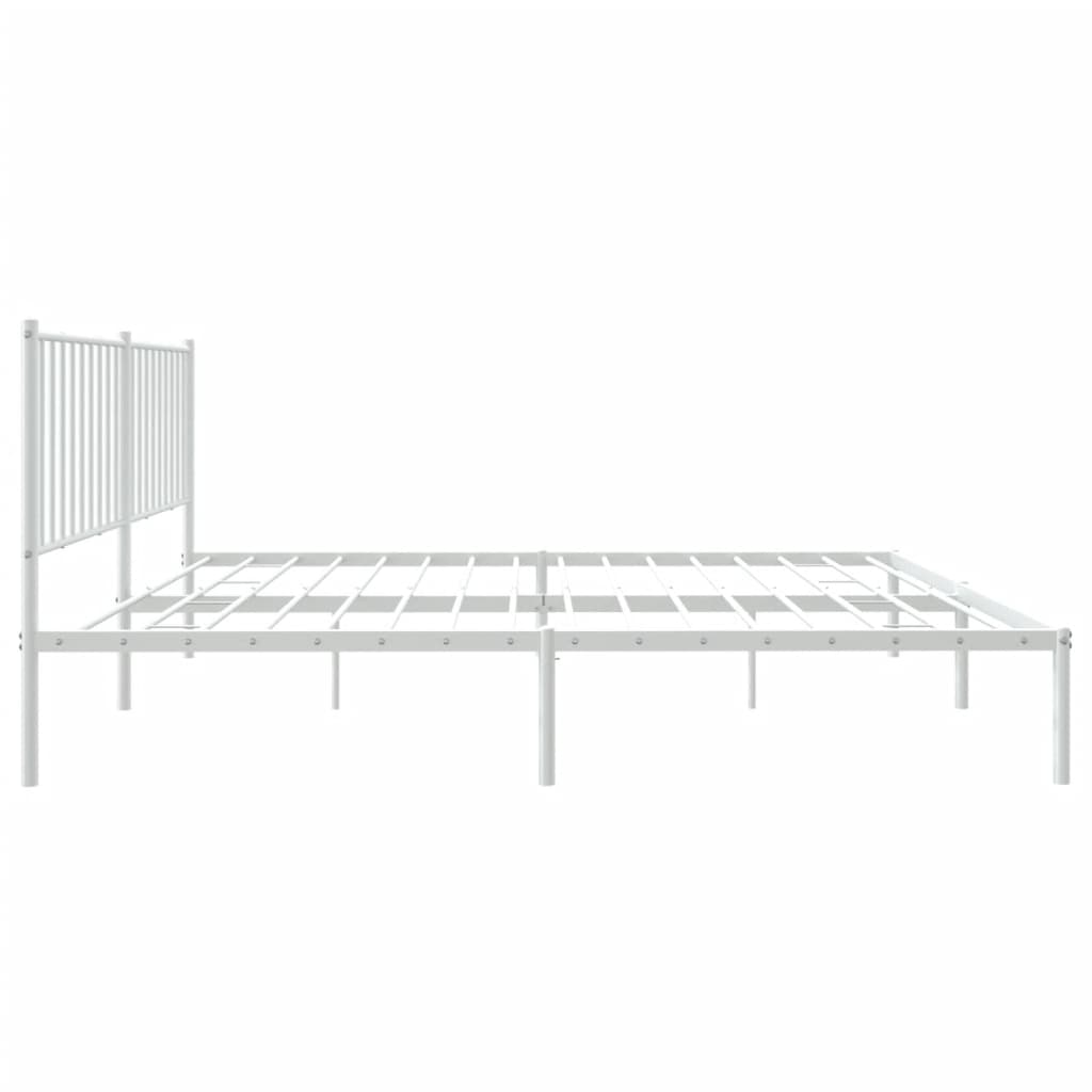 Estrutura de cama com cabeceira 160x200 cm metal branco