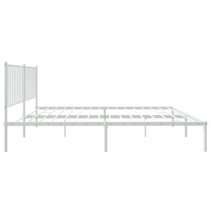 Estrutura de cama com cabeceira 160x200 cm metal branco