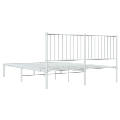 Estrutura de cama com cabeceira 160x200 cm metal branco