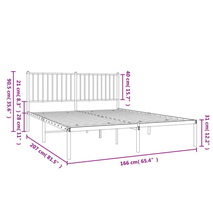 Estrutura de cama com cabeceira 160x200 cm metal branco