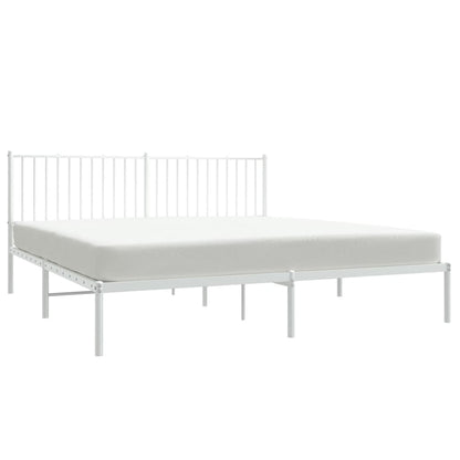 Estrutura de cama com cabeceira 180x200 cm metal branco