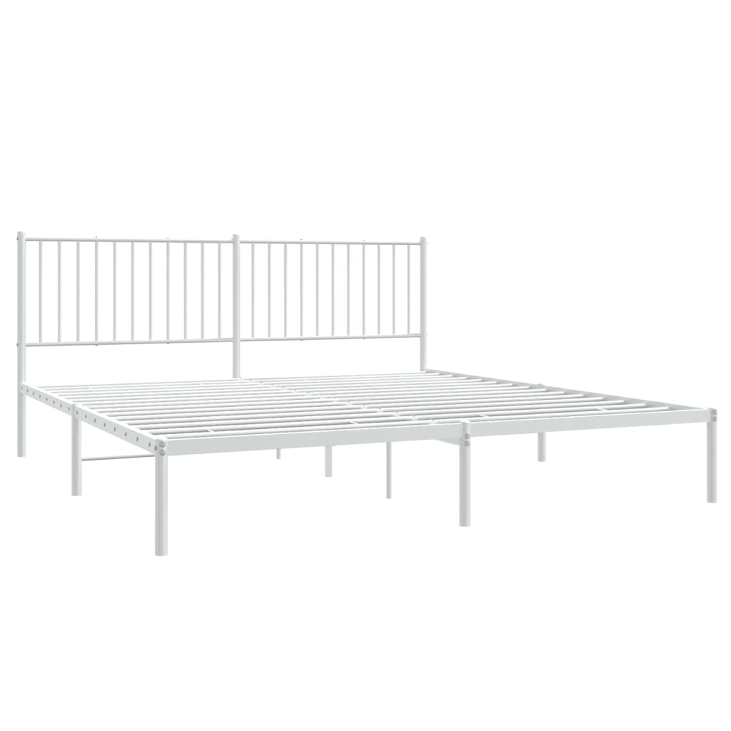 Estrutura de cama com cabeceira 180x200 cm metal branco