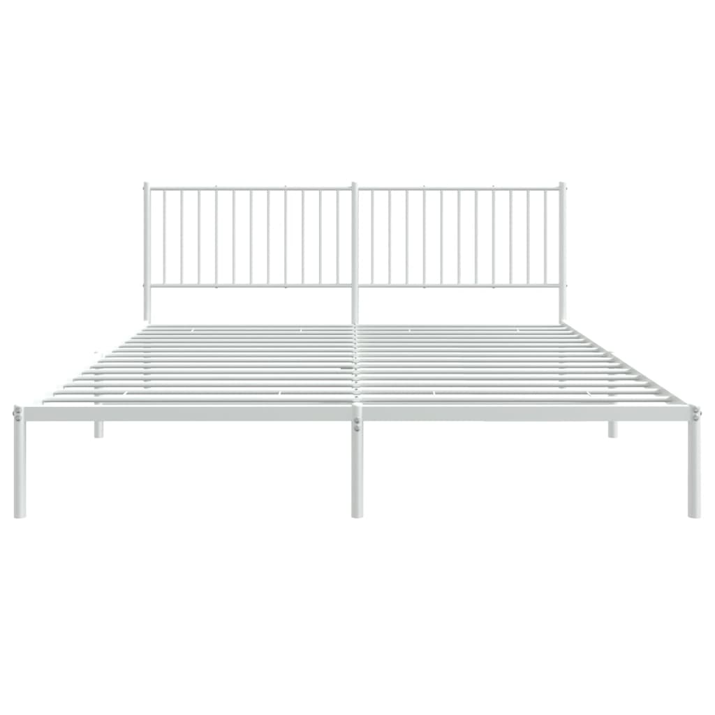 Estrutura de cama com cabeceira 180x200 cm metal branco