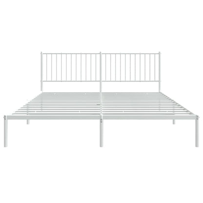 Estrutura de cama com cabeceira 180x200 cm metal branco