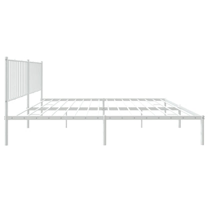 Estrutura de cama com cabeceira 180x200 cm metal branco