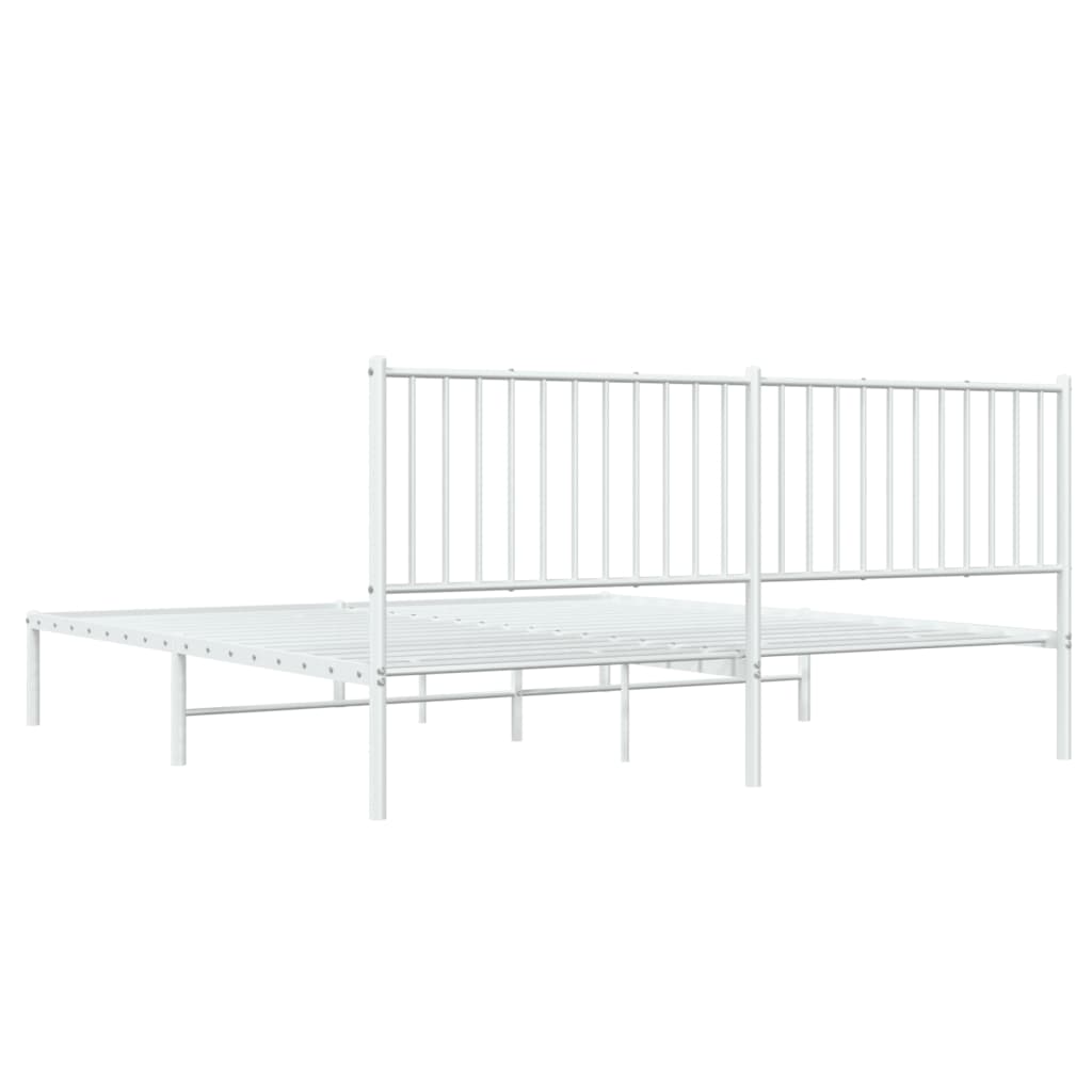 Estrutura de cama com cabeceira 180x200 cm metal branco