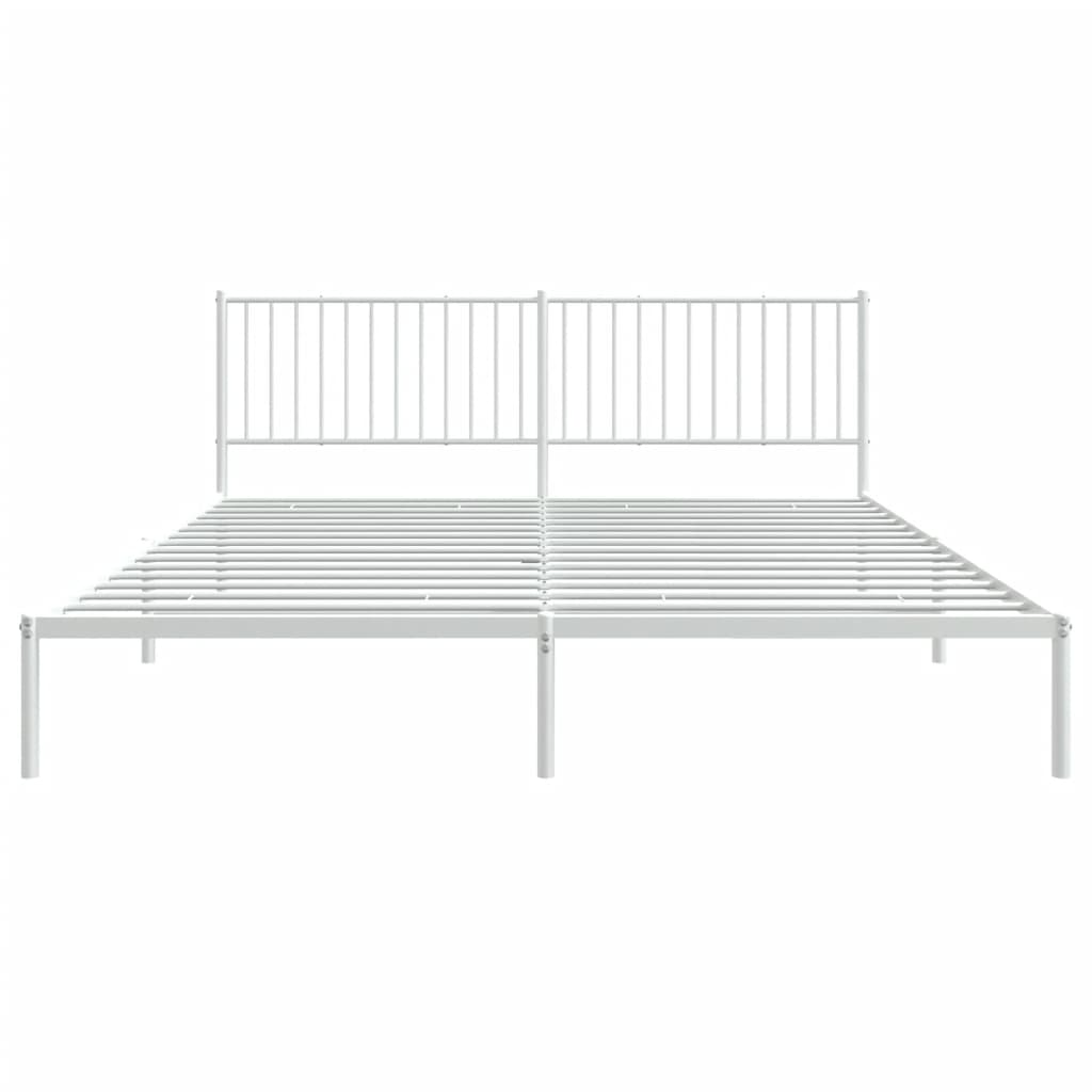 Estrutura de cama com cabeceira 200x200 cm metal branco