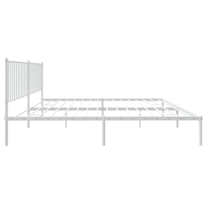 Estrutura de cama com cabeceira 200x200 cm metal branco