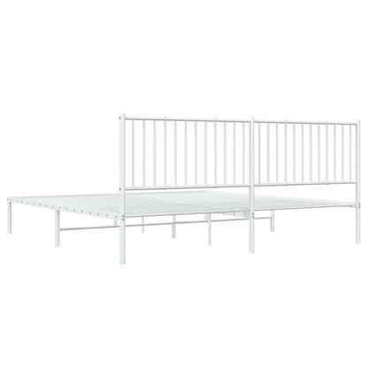 Estrutura de cama com cabeceira 200x200 cm metal branco