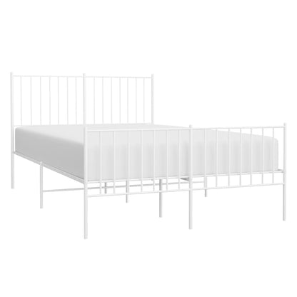 Estrutura de cama com cabeceira e pés 120x190 cm metal branco