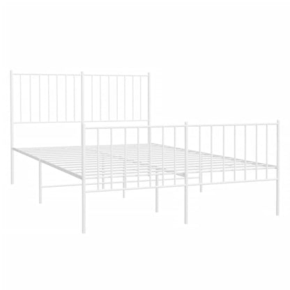 Estrutura de cama com cabeceira e pés 120x190 cm metal branco