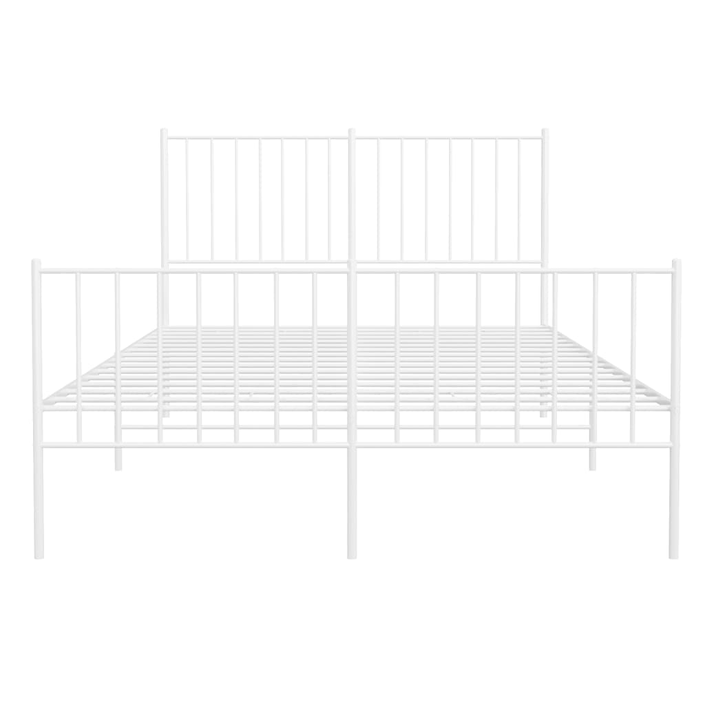 Estrutura de cama com cabeceira e pés 120x190 cm metal branco