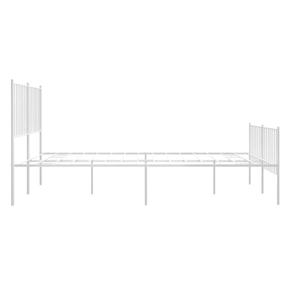 Estrutura de cama com cabeceira e pés 120x190 cm metal branco