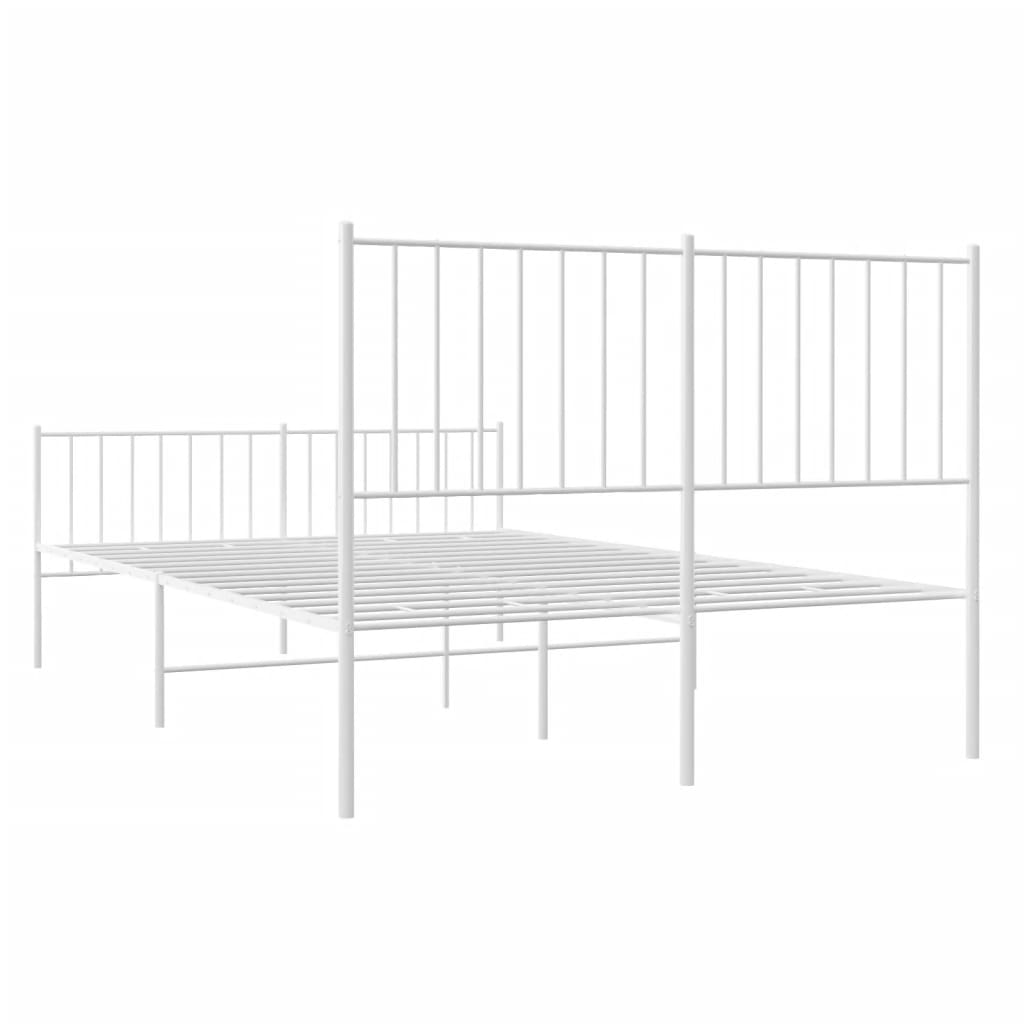 Estrutura de cama com cabeceira e pés 120x190 cm metal branco