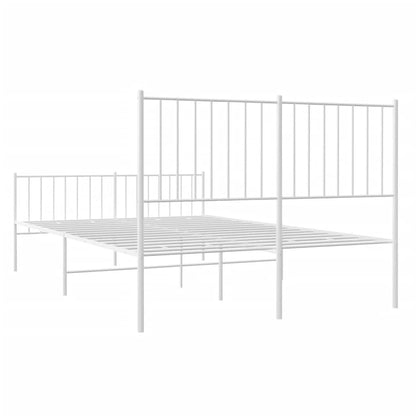 Estrutura de cama com cabeceira e pés 120x190 cm metal branco