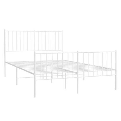 Estrutura de cama com cabeceira e pés 120x200 cm metal branco