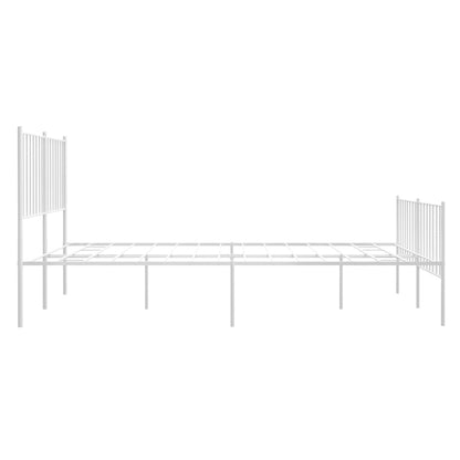 Estrutura de cama com cabeceira e pés 120x200 cm metal branco