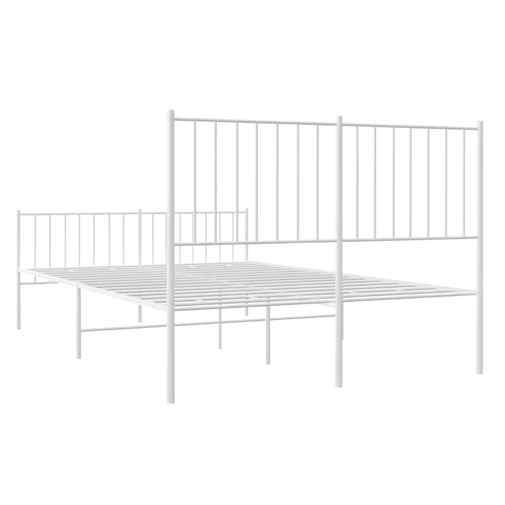 Estrutura de cama com cabeceira e pés 120x200 cm metal branco