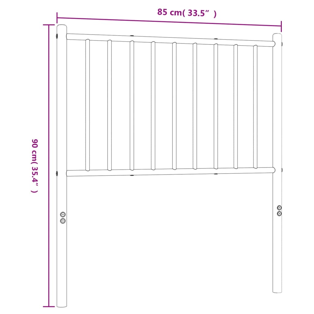 Cabeceira de cama 80 cm metal branco