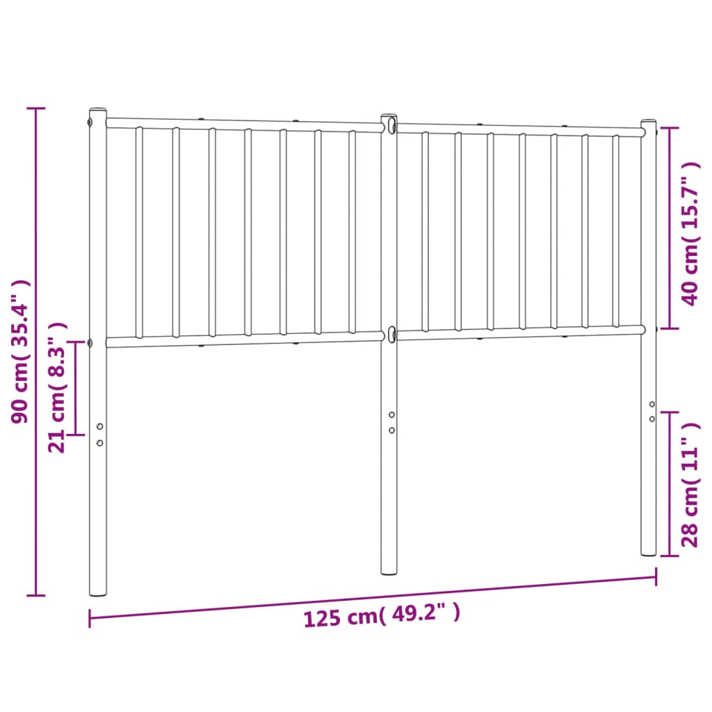 Cabeceira de cama 120 cm metal branco