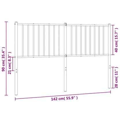 Cabeceira de cama 135 cm metal branco