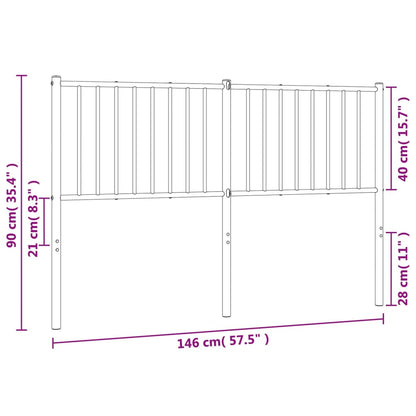 Cabeceira de cama 140 cm metal branco