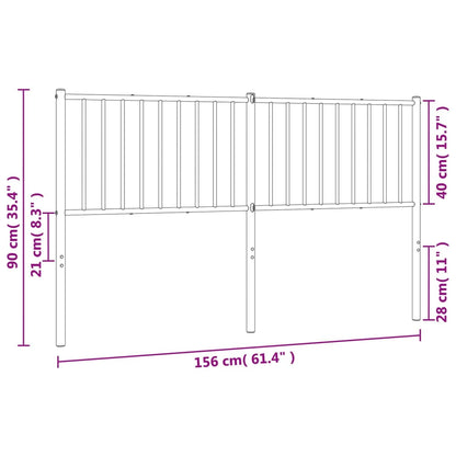 Cabeceira de cama 150 cm metal branco