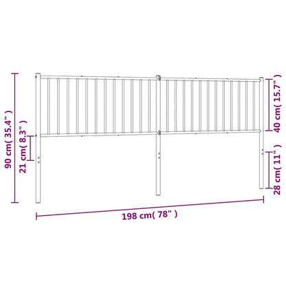 Cabeceira de cama 193 cm metal branco