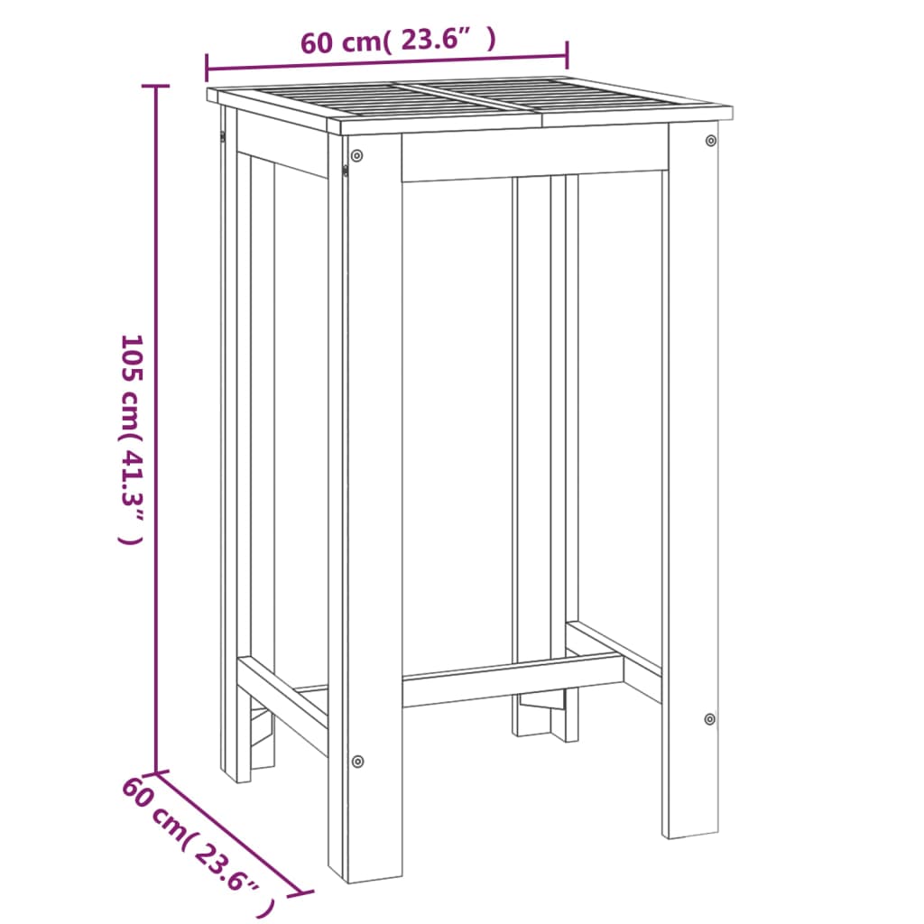 3 pcs conjunto de jantar para jardim madeira de acácia maciça