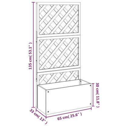 Vasos/floreiras com treliça WPC 2 pcs 65x33x135 cm cinzento