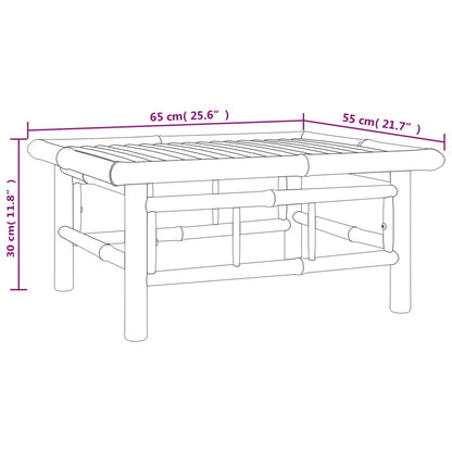 2pcs conj. lounge de jardim bambu c/ almofadões cinzento-escuro