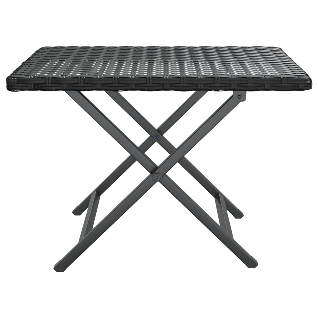 Mesa dobrável 45x35x32 cm vime PE preto