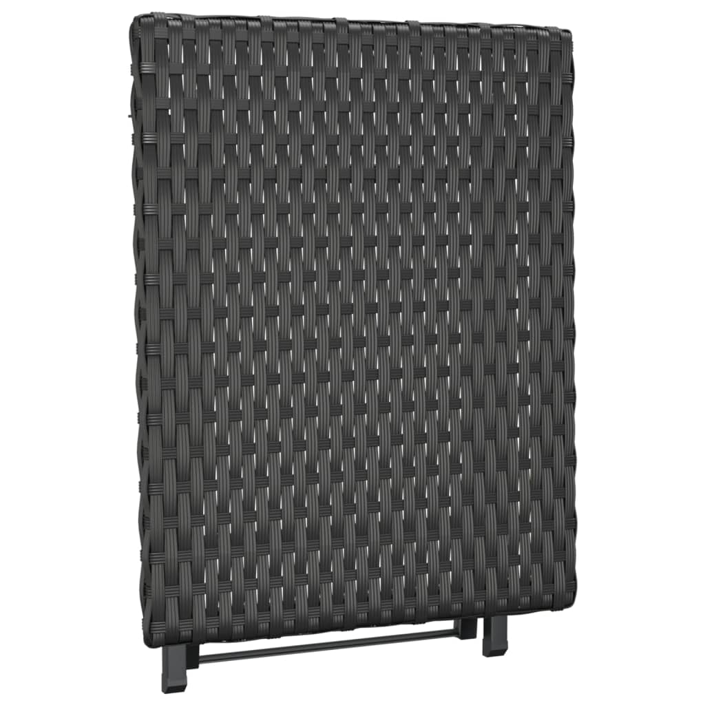 Mesa dobrável 45x35x32 cm vime PE preto