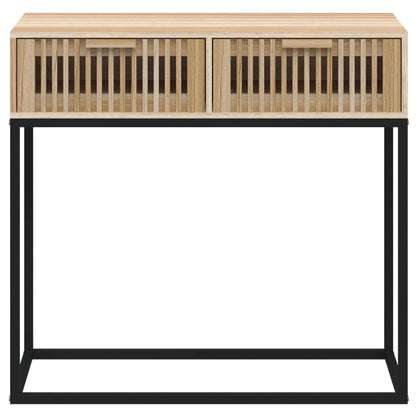 Mesa consola 80x30x75 cm derivados de madeira e ferro