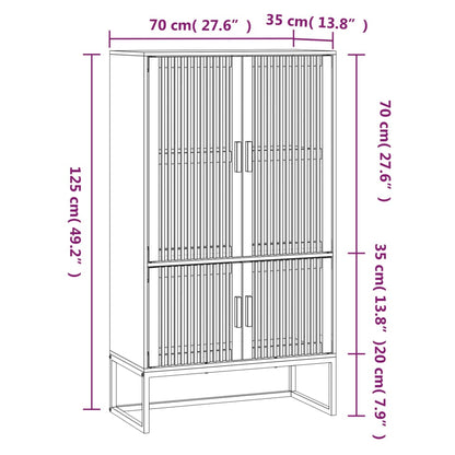 Estante Tribo em Madeira Ripada de 70 cm - Branco - Design Natura