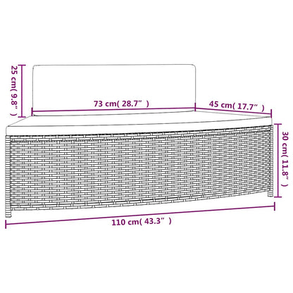 Bancos de spa com almofadões 2 pcs vime PE cinzento