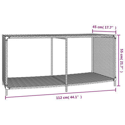 Prateleiras de arrumação 2 pcs vime PE preto